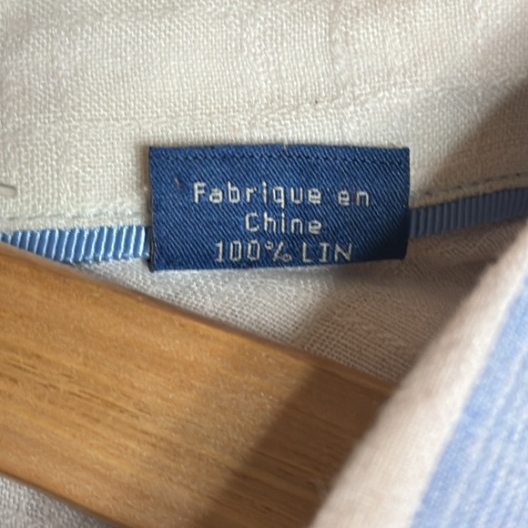 Tommy Bahama mens linen Blue and White Striped Men's Shirt size XXL spring - Picture 8 of 9